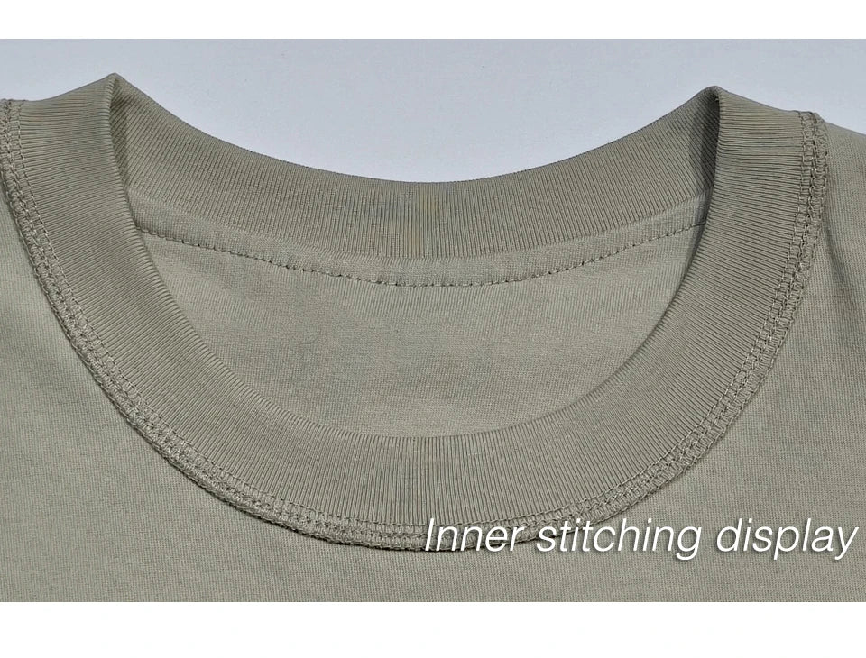 230Grams 100% cotton Vest Men Sleeveless T-shirt Heavy and Old Shoulder Retro Loose Unisex Vintage Tops