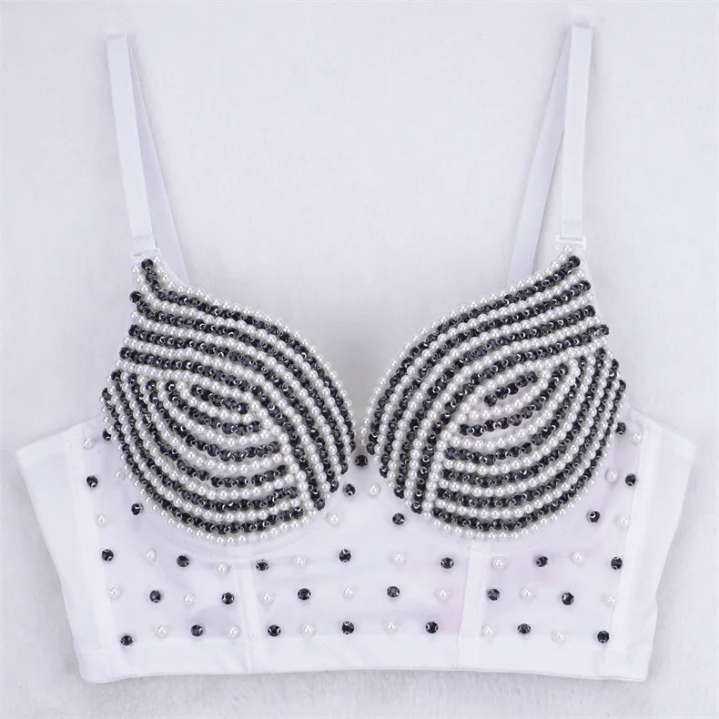 Y2k Top Shirts for Women Clothing Sexy Tank Tops Bra Bling Diamond Rhinestone Fashion Clothes Hotsweet Party Night Club Corset