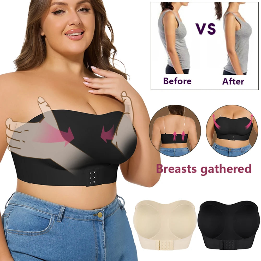XL-4XL Women's Sexy Push-up Bra Wireless Lingeries Breathable Non-slip Bra with Removable Straps Push Up Breast Plus Size 2025