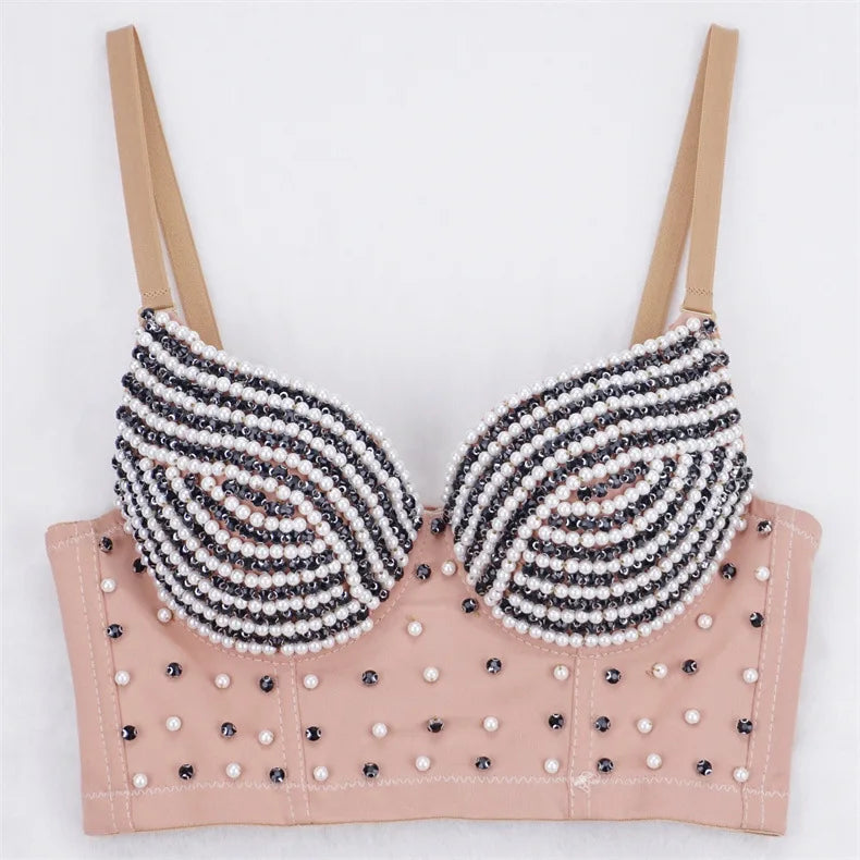 Y2k Top Shirts for Women Clothing Sexy Tank Tops Bra Bling Diamond Rhinestone Fashion Clothes Hotsweet Party Night Club Corset