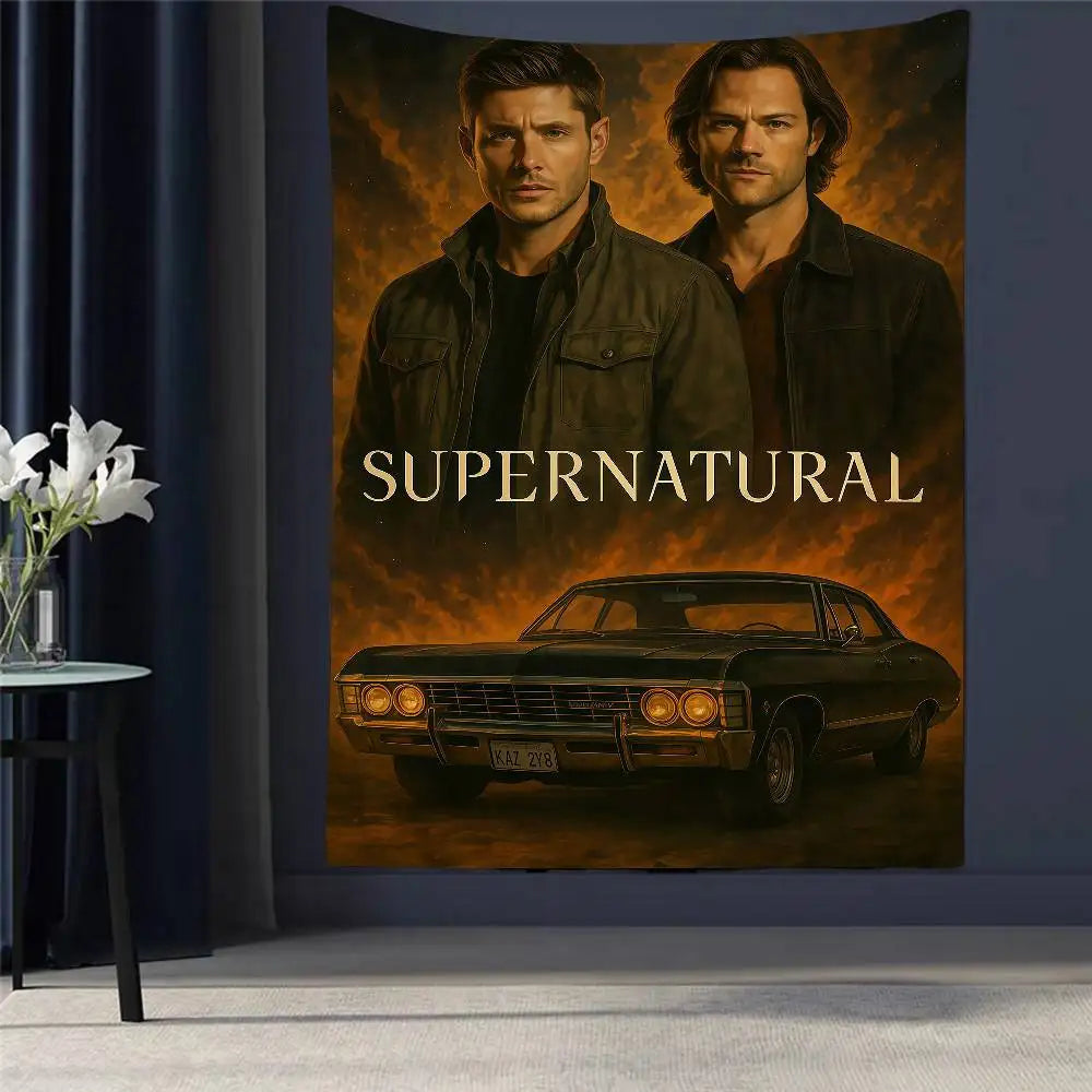 1PC TV Play Series Supernatural Printed Large Wall Tapestry Wall Hanging Decoration Household Decor Blanket
