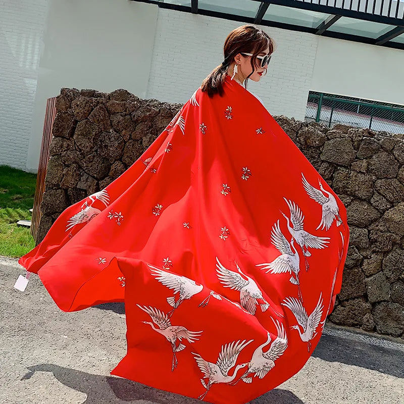 140x180cm Celebrity With The Same Cover-Ups Women Large Beach Dress Bikini Bathing Swimwear Sunburn Protection Sarong Wrap Scarf