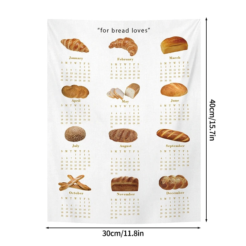 2026 New Year Tapestry 2026 Calendar Backdrop Cloth Dormitory Bedroom Decorative Background Cloth INS Wall Hanging Blanket