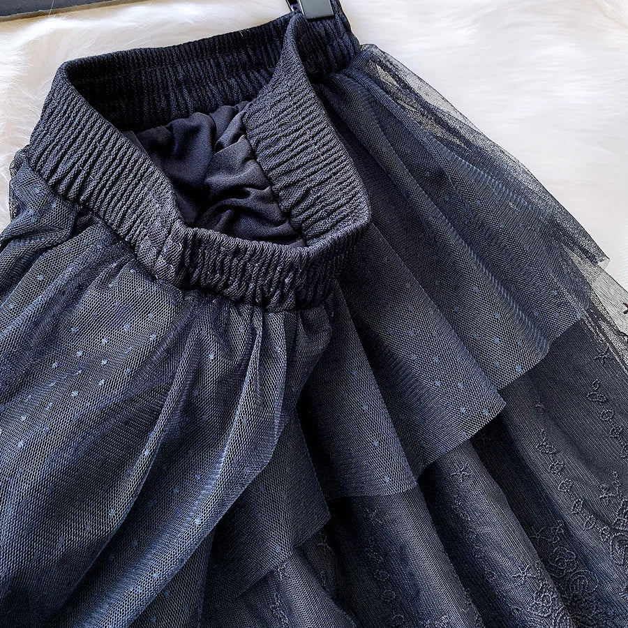 2024 New Spring Fashion Women Skirts Women Lace Skirts Long Lace Skirt Women Fashion Clothing K68