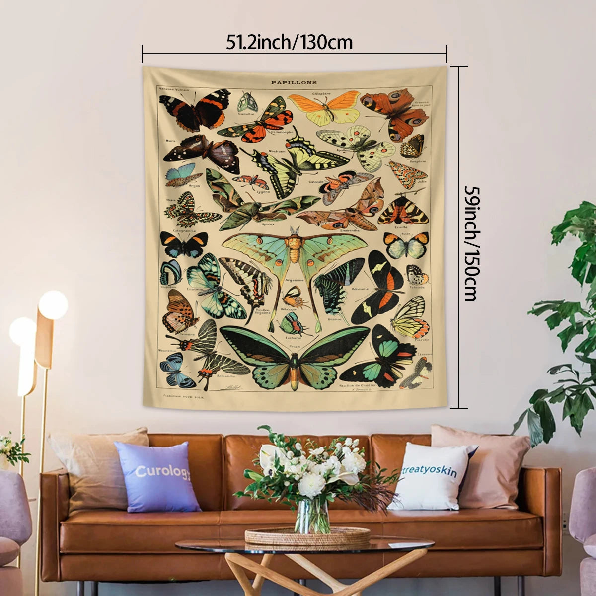 1pc Retro Butterfly Tapestry, Colorful Butterfly Retro Tapestry Wall Hanging, Insect Butterfly Tapestry Bedroom Decoration