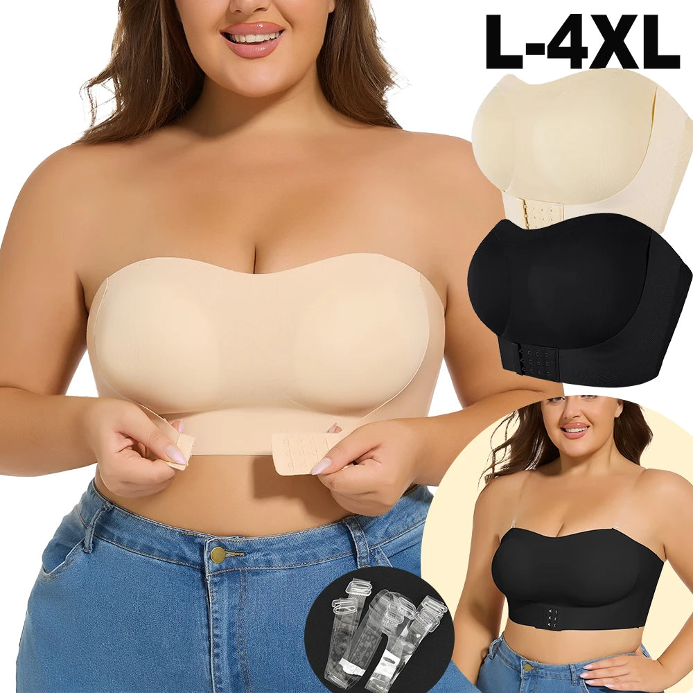 XL-4XL Women's Sexy Push-up Bra Wireless Lingeries Breathable Non-slip Bra with Removable Straps Push Up Breast Plus Size 2025
