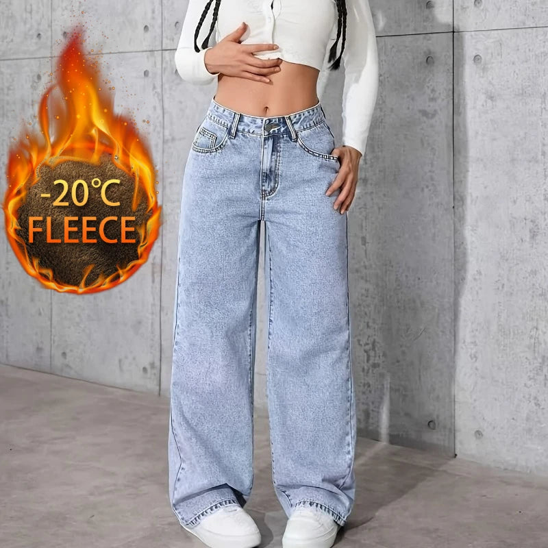Women's Baggy Jeans Wide Leg Denim Pants Y2K Style Vintage Aesthetic Loose Fit Comfortable Female Daily Casual Clothing Pants