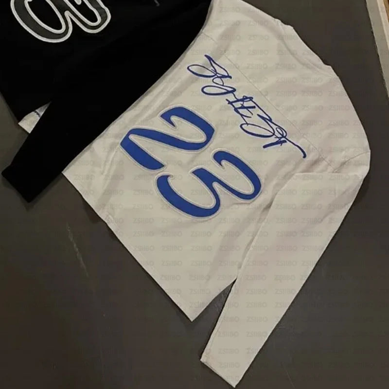 2000s Simple Fashion Autumn Long Sleeves Rock Women Top Harajuku Streetwear Hip Hop Letter Printing Round Neck Oversized T-shirt