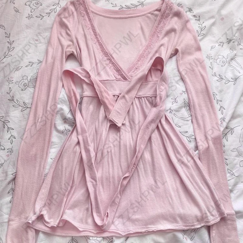 Y2K Gothic Women's Long Sleeve T-Shirt Casual Slim Chic Graphic Print Crop Top Grunge Punk Hip Hop Harajuku Aesthetic Streetwear