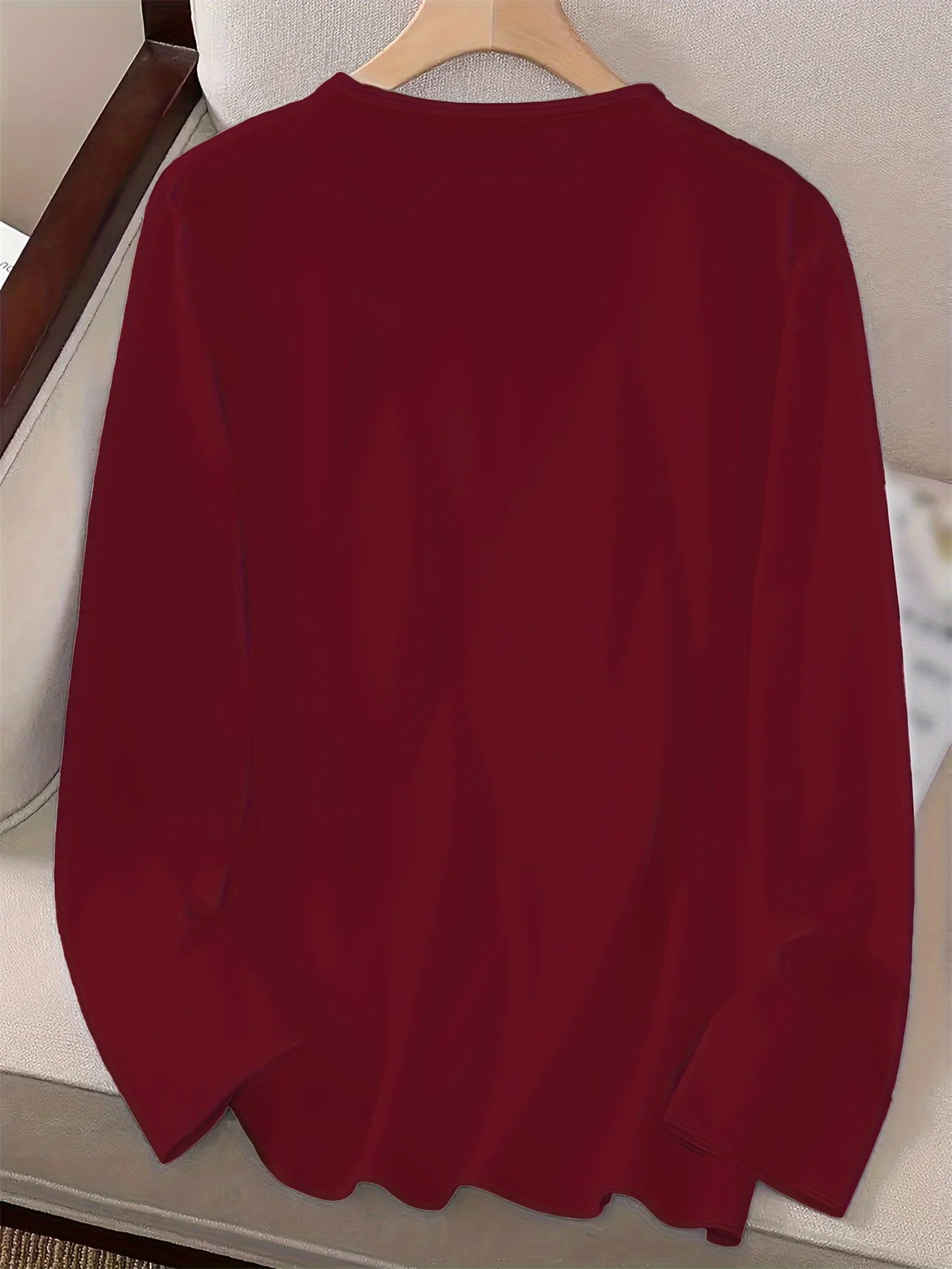 Women's autumn and winter 100% pure cotton fashionable casual heart-shaped printed round neck long sleeved T-shirt top