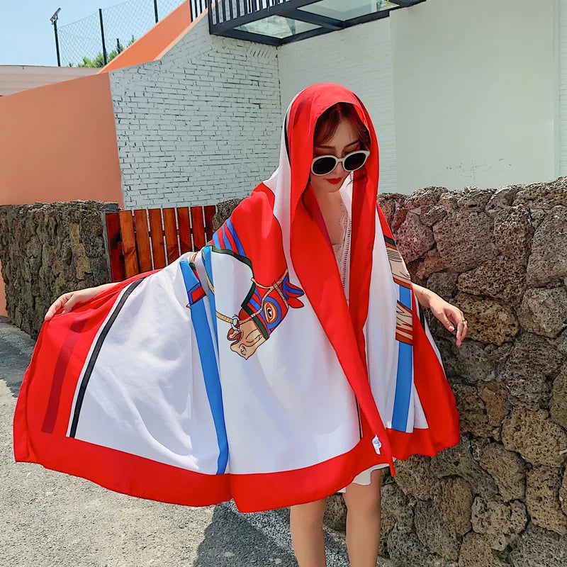 140x180cm Celebrity With The Same Cover-Ups Women Large Beach Dress Bikini Bathing Swimwear Sunburn Protection Sarong Wrap Scarf