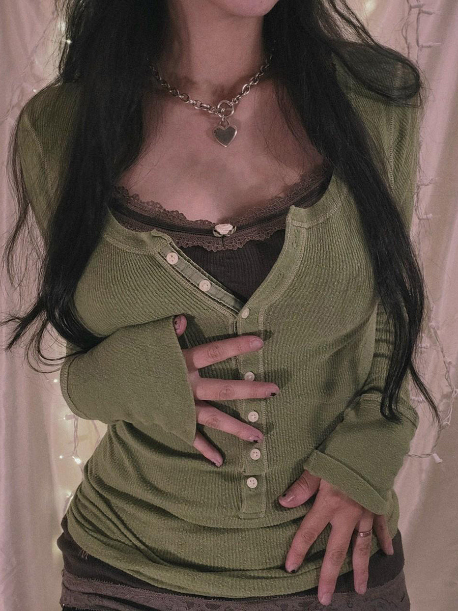 Y2K Aesthetic Long Sleeve Graphic Print Top Harajuku Grunge Vintage T Shirts 90s Girls Retro Tee Tops Autumn Streetwear