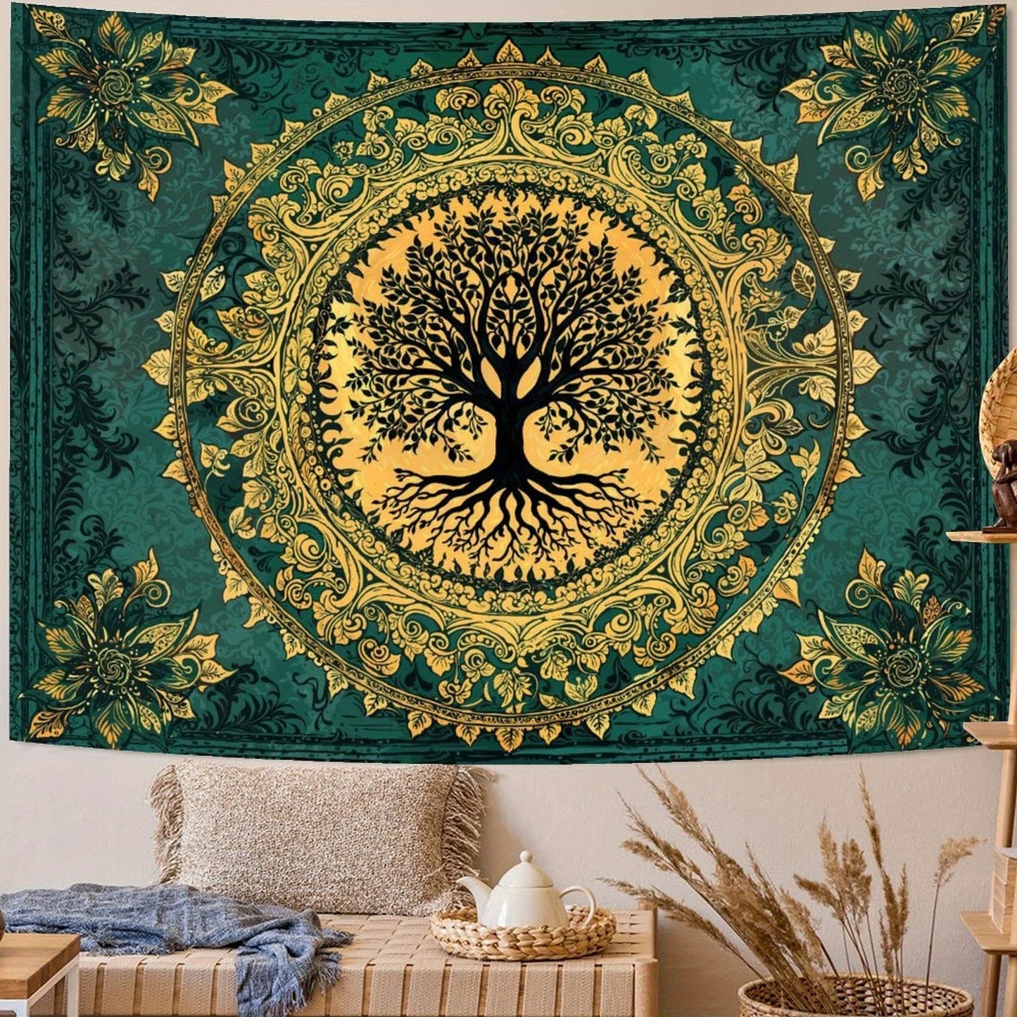1pc Tree of Life Tapestry Stained Tapestry Wall Decor Tapestries for Bedroom Art Tapestries Wall Hanging for Bedroom Living Room