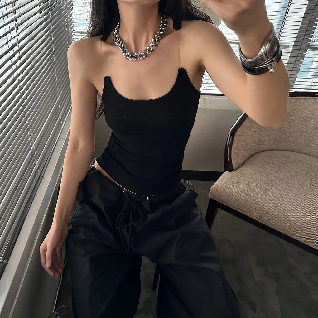 Women Ypro Ribbed Invisible Strap Tank Top Camis Tee