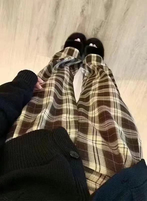 Women's High Waist Fleece Lined Wide Leg Pants Autumn Winter Comfortable Casual Korean Style Home Wear Slimming Trousers