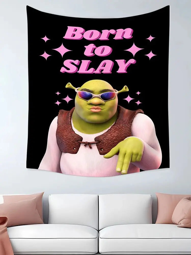 1 Pc Black Born to Slay Tapestry Wall Hanging Natural Landscape Bedroom Living Room Dormitory Decoration