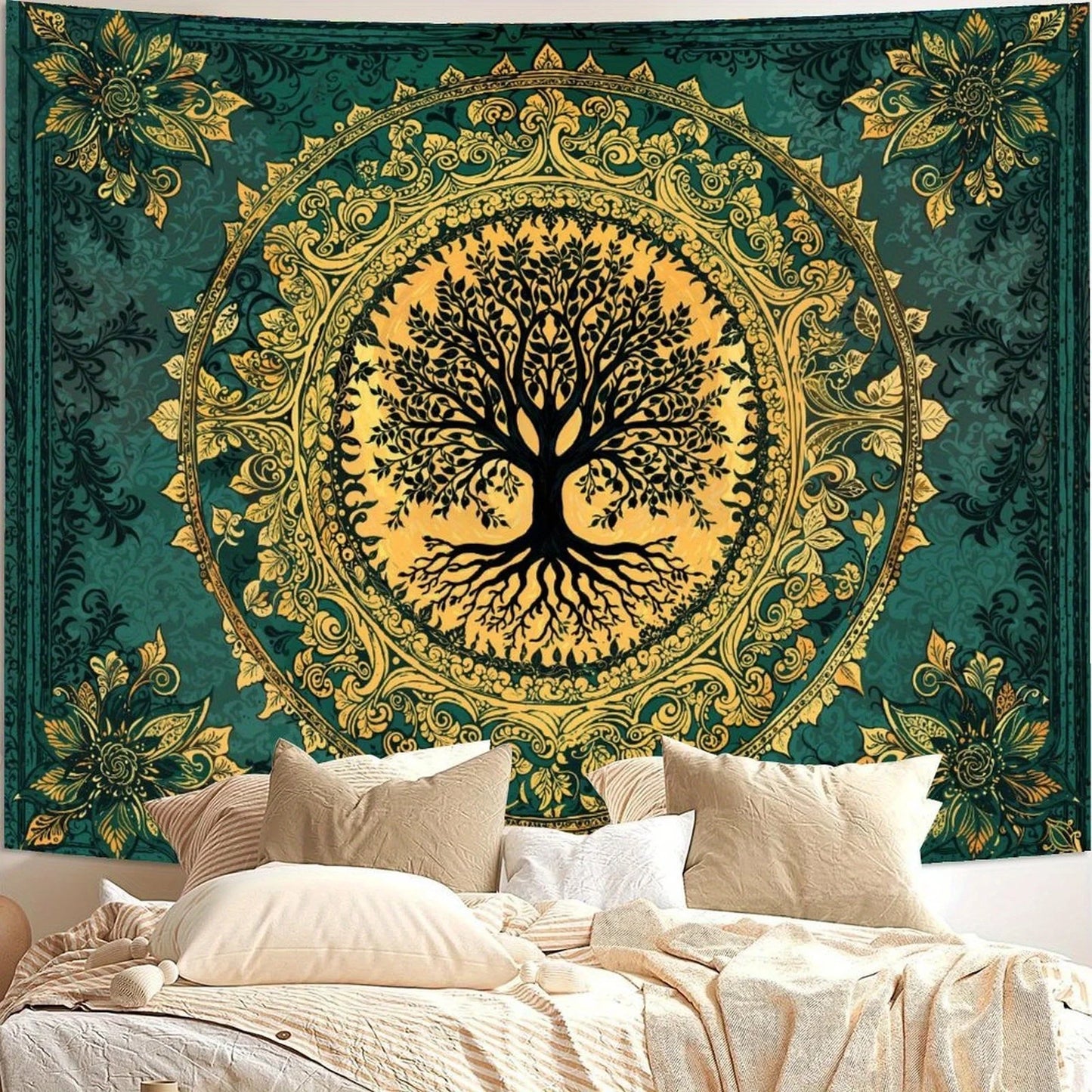 1pc Tree of Life Tapestry Stained Tapestry Wall Decor Tapestries for Bedroom Art Tapestries Wall Hanging for Bedroom Living Room