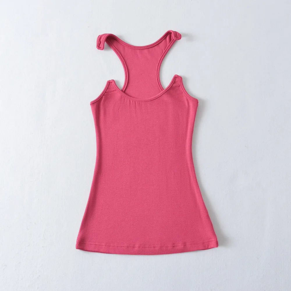 Women Ypro Ribbed Invisible Strap Tank Top Camis Tee