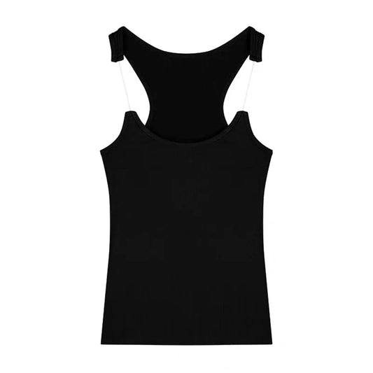 Women Ypro Ribbed Invisible Strap Tank Top Camis Tee