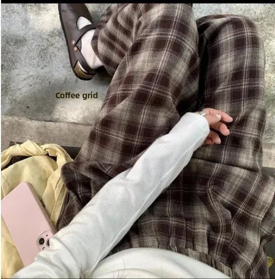 Women's High Waist Fleece Lined Wide Leg Pants Autumn Winter Comfortable Casual Korean Style Home Wear Slimming Trousers