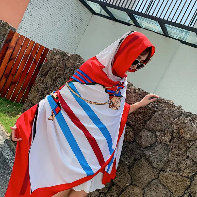 140x180cm Celebrity With The Same Cover-Ups Women Large Beach Dress Bikini Bathing Swimwear Sunburn Protection Sarong Wrap Scarf