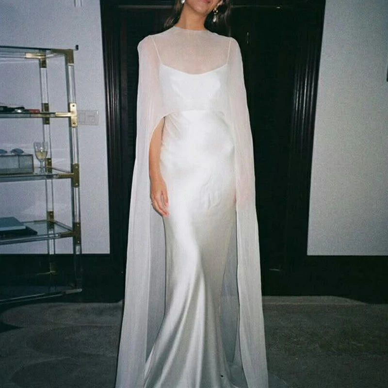 Womens High Low Polka Dot/Solid Color Sheer See-through Cover-ups Summer Holiday O Neck Cape Blouse Female Jacekt Long Party Top