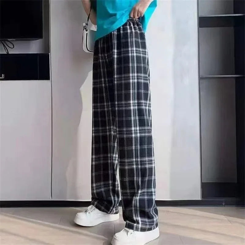 Women's High Waist Fleece Lined Wide Leg Pants Autumn Winter Comfortable Casual Korean Style Home Wear Slimming Trousers