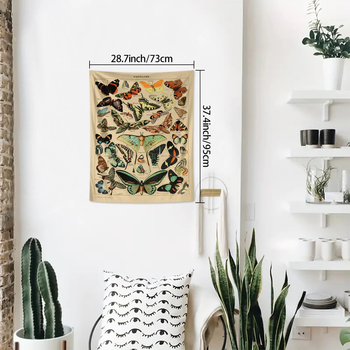 1pc Retro Butterfly Tapestry, Colorful Butterfly Retro Tapestry Wall Hanging, Insect Butterfly Tapestry Bedroom Decoration