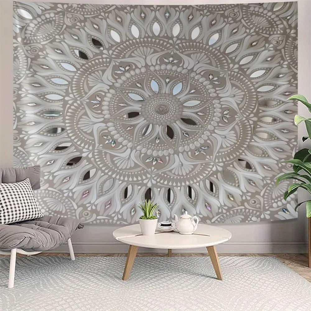 1pc Bohemian Mandala, Polyester Party Banner, Living Room Bedroom Aesthetic Tapestry for Bedroom Office Home Decor