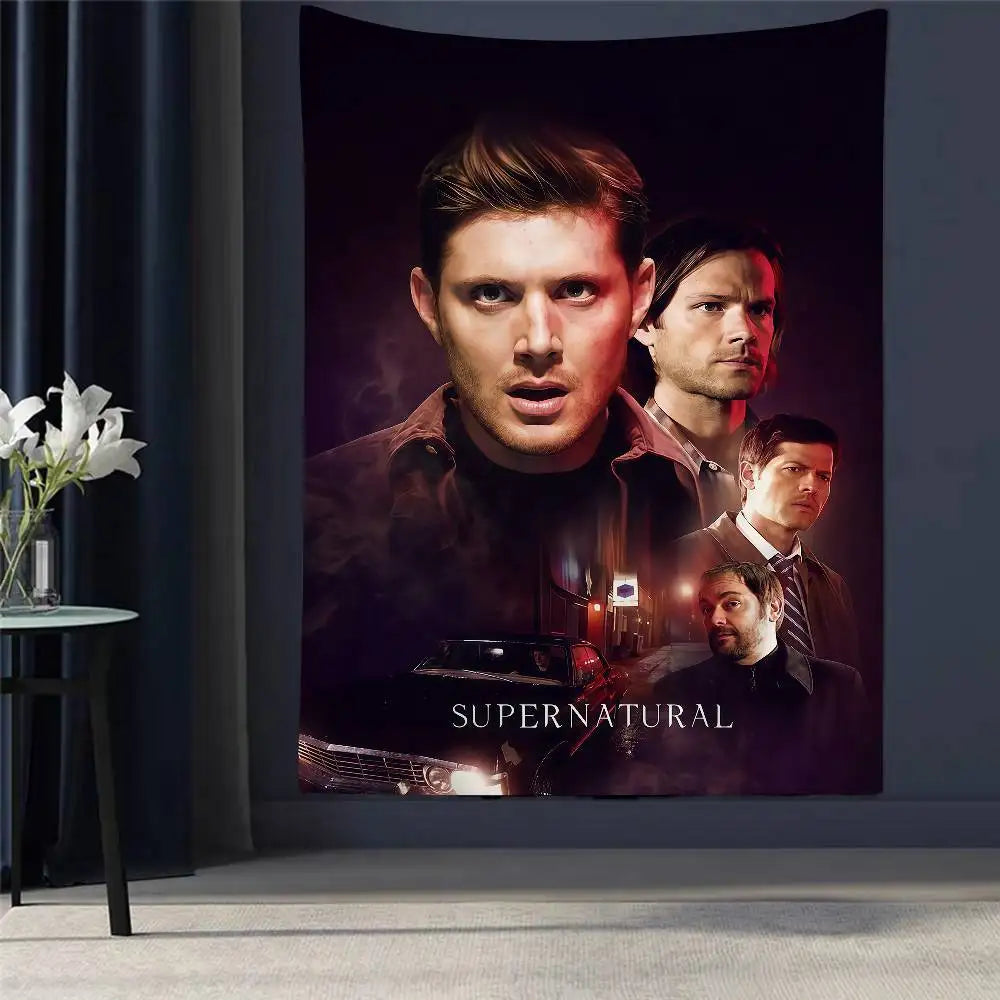 1PC TV Play Series Supernatural Printed Large Wall Tapestry Wall Hanging Decoration Household Decor Blanket