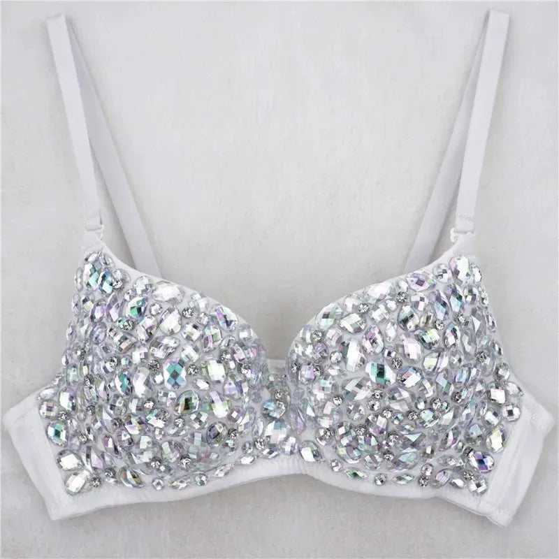 Y2k Top Shirts for Women Clothing Sexy Tank Tops Bra Bling Diamond Rhinestone Fashion Clothes Hotsweet Party Night Club Corset