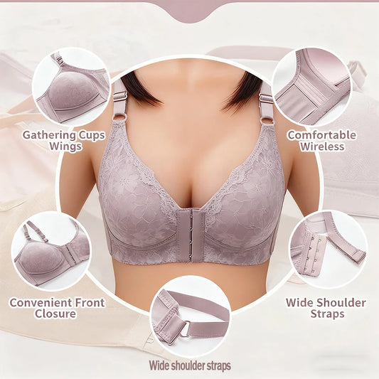 3pcs Plus Size Adjustable Thin Women's Bra Gathered Soft Comfortable Wire-Free Maternity Underwear  Fashion Female Bras