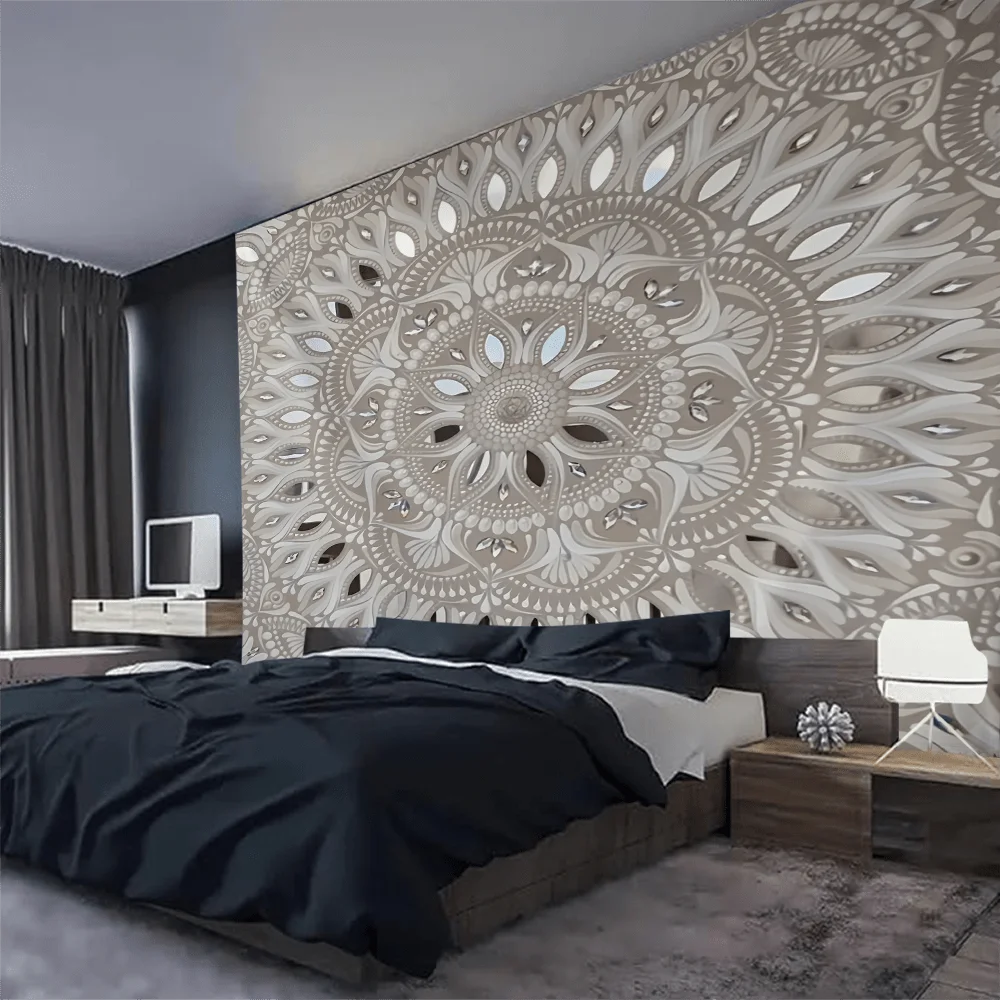 1pc Bohemian Mandala, Polyester Party Banner, Living Room Bedroom Aesthetic Tapestry for Bedroom Office Home Decor