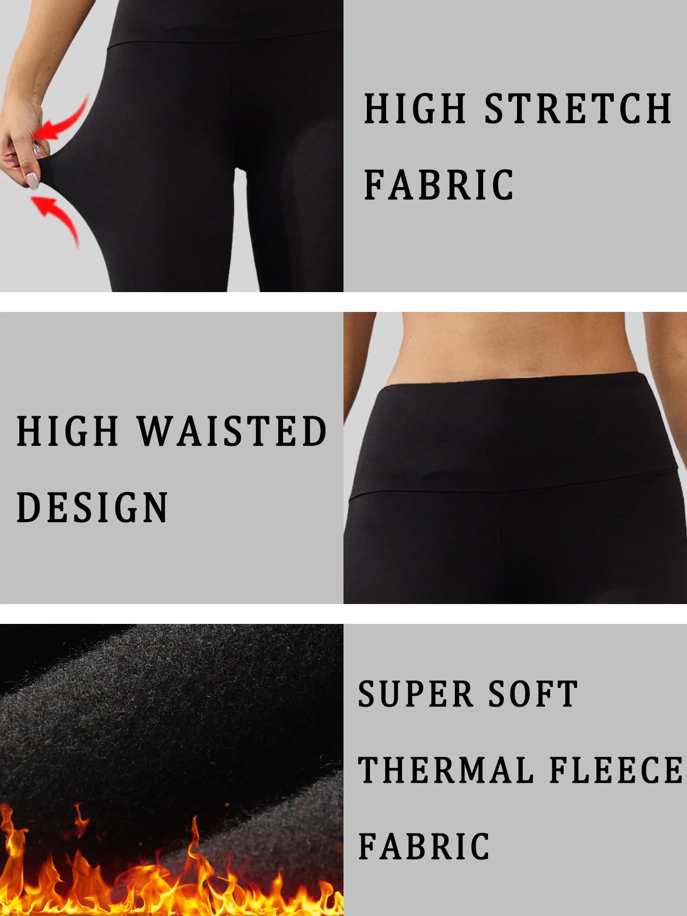 Womens High Waisted Winter Warm Thermal Fleece Lined Leggings Soft Yoga Pants, Black Friday Deals