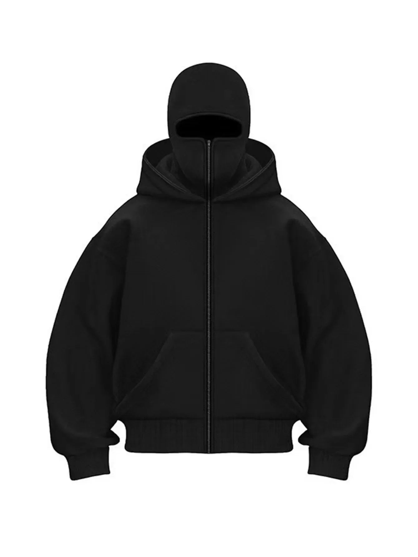 2025 Autumn and winter American retro heavyweight hooded sweatshirt for men and women double hood zipper windproof thick jacket