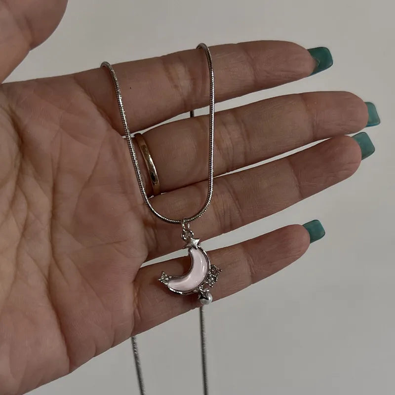 Y2K Crystal Butterfly Heart Necklace Fashion Kpop Shiny Clavicle Chain Necklaces for Women Girls New Trend Party Gifts Jewelry