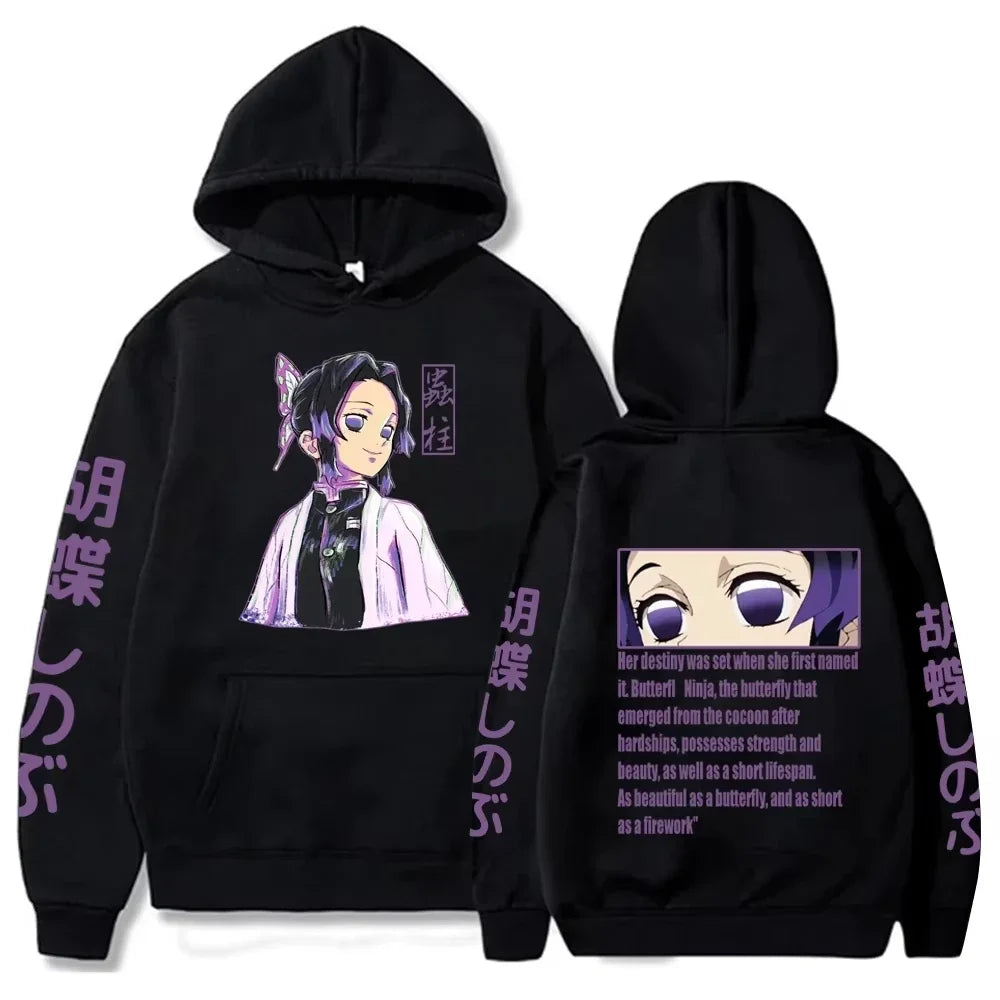 2025 Harajuku Demon Slayer Plus Size Hoodie Kamado Nezuko Graphic Print Women Sweatshirts Long Sleeve Fashion Female Streetwear