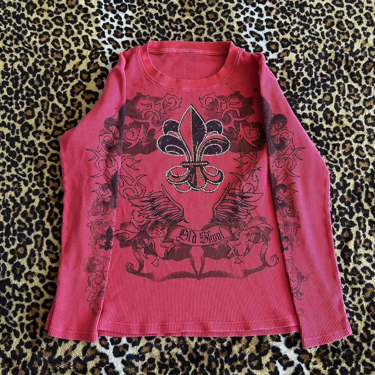 2000s Y2K Cyber Grunge Vintage T-shirt Graphic Print O Neck Long Sleeve Tee Women Slim Fit Crop Tops EGirl Skater Emo Streetwear