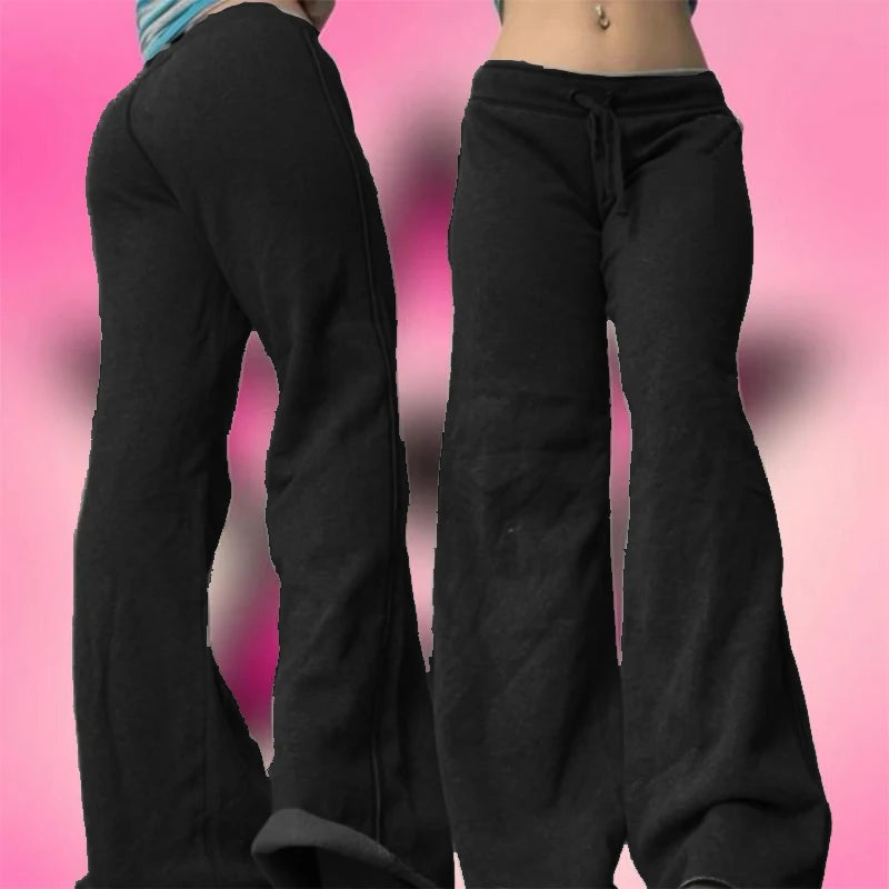 2000s American retro letter print casual trousers versatile hot girl style high street Harajuku style women's casual trousers