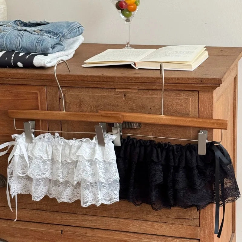 2025 Spring Summer Women Y2K Korean Lace Mini Layered Skirt Streetwear Lace Up Ruffles Harajuku High Waist Pleated Ladies Skirts