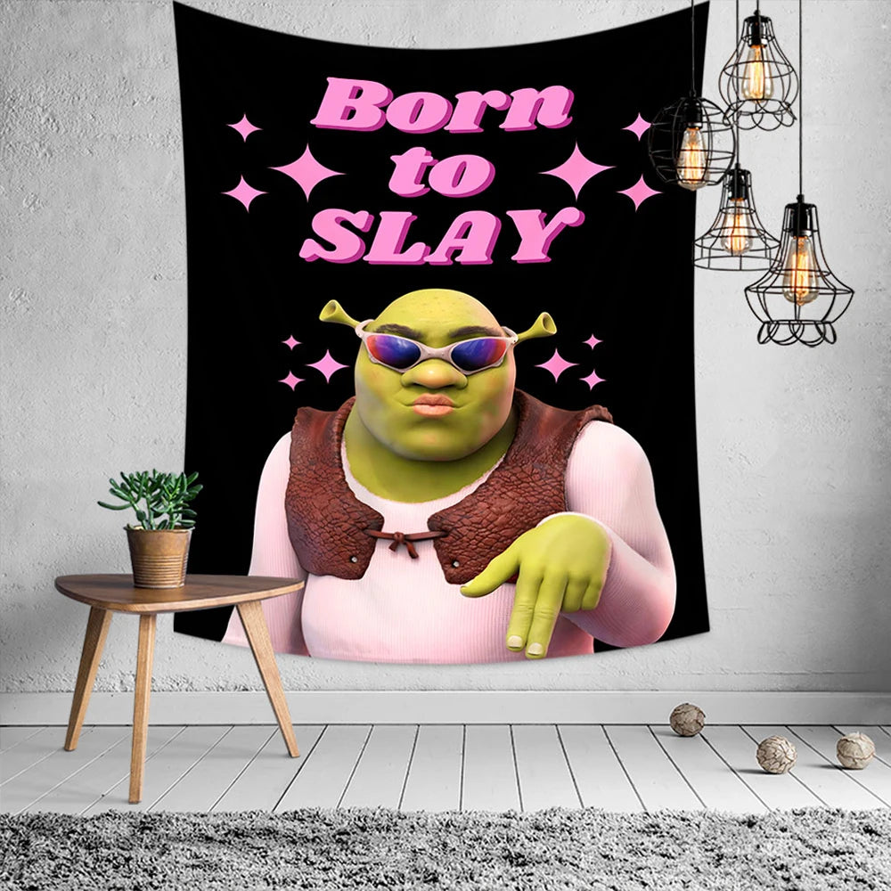 1 Pc Black Born to Slay Tapestry Wall Hanging Natural Landscape Bedroom Living Room Dormitory Decoration