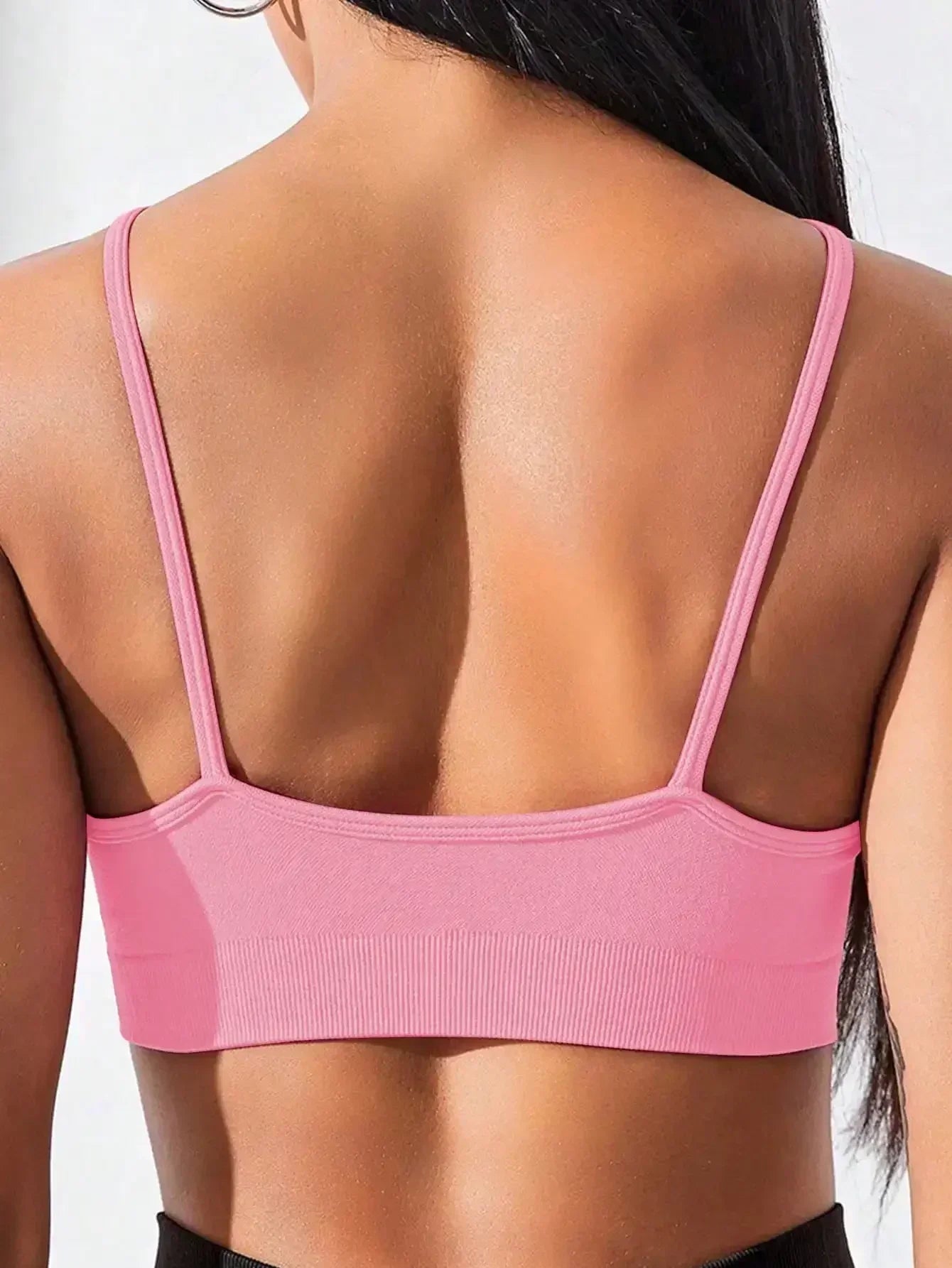 Women's Criss Cross Slim Fit Sports Cami Top Seamless Halter Crop Tee Shirt Tops Workout Tops