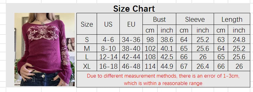 Y2K Grunge Cyber Mall Goth Thermal T-shirt Skulls Graphic Print Long Sleeve Pullovers Tops Women 90s Vintage Aesthetic Tees