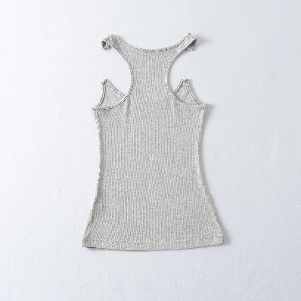 Women Ypro Ribbed Invisible Strap Tank Top Camis Tee