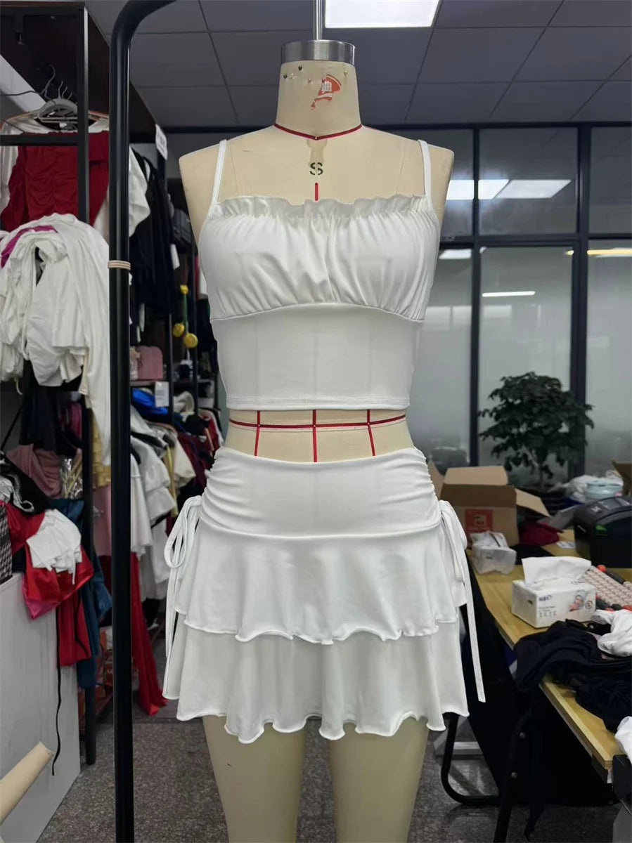 2025 New Solid Color Skirt Women Summer Fashion Outdoor Versatile High Waist Slim Fit Elastic Waist Short Skirt Goods In Stock