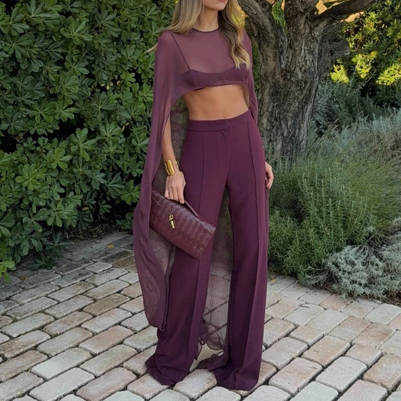 Womens High Low Polka Dot/Solid Color Sheer See-through Cover-ups Summer Holiday O Neck Cape Blouse Female Jacekt Long Party Top