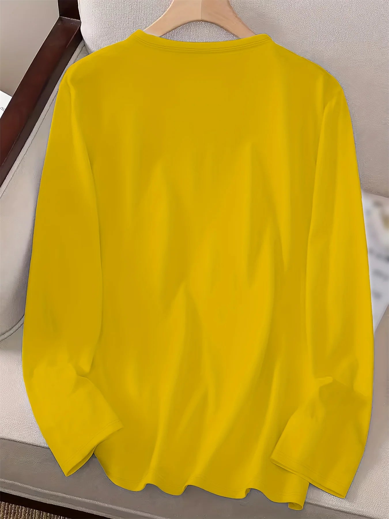 100% pure cotton women's spring and autumn comfortable casual long sleeved Paris graphic printed round neck T-shirt