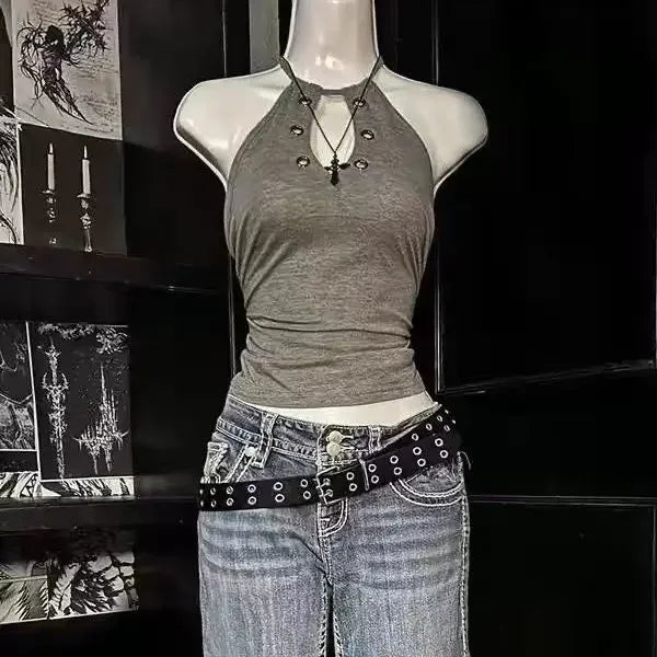 Women Y2K Summer Vintage Casual Harajuku Sweet Spicy Tees Sleeveless Aesthetic Slim Fit Tank Crop Tops 2000s Alt Clothes