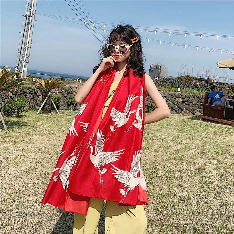 140x180cm Celebrity With The Same Cover-Ups Women Large Beach Dress Bikini Bathing Swimwear Sunburn Protection Sarong Wrap Scarf