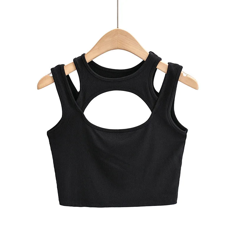 2024 Summer NEW Arrival Women Solid Color Sexy Causal 2 Piece Croped-Tops Tanks For Ladies